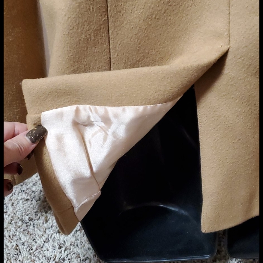 Wool Camel Pea Coat - Picture 12 of 13